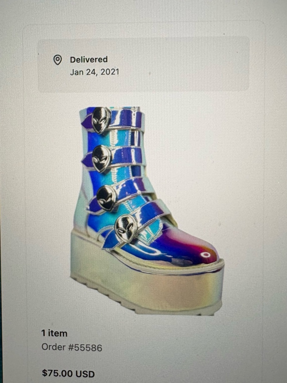 YRU Karma Alien Holographic Platform Boots - Picture 8 of 8